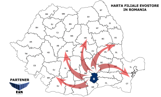 Filiale Evostore in Romania